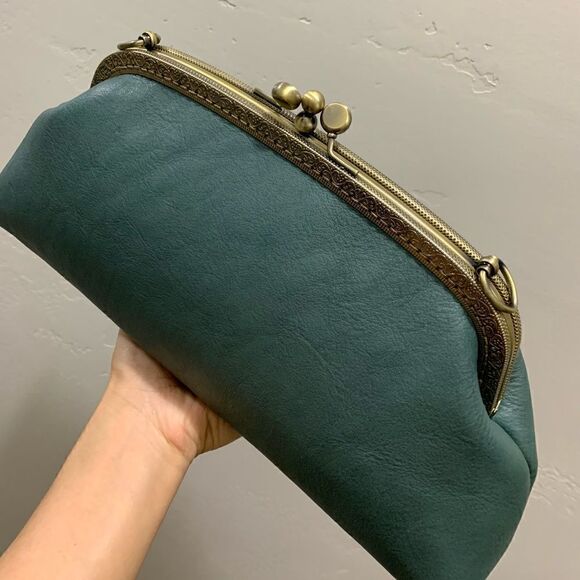 Handsewn Genuine Premium Leather Double Kiss-lock Clutch/Shoulder Bag/Crossbody - Picture 12 of 16